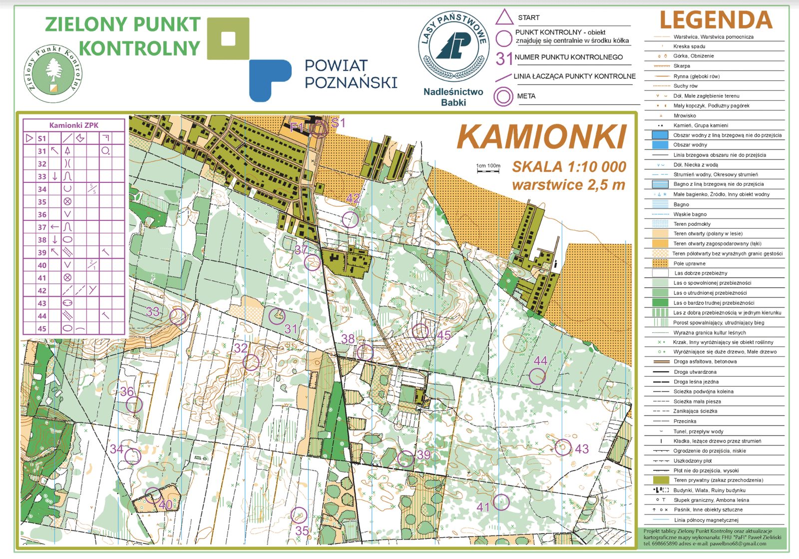 Mapa wszystkich punktów — ZPK Kamionki